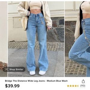 Brand new with tags Fashion Nova Wide Leg jeans in size 3/26 inches!